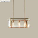 GobekUsa Mid Century Gold Translucent Glass Pendant Light - 3 Head Suspended Fixture