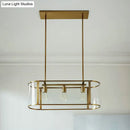 GobekUsa Mid Century Gold Translucent Glass Pendant Light - 3 Head Suspended Fixture