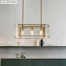 GobekUsa Mid Century Gold Translucent Glass Pendant Light - 3 Head Suspended Fixture