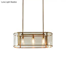 GobekUsa Mid Century Gold Translucent Glass Pendant Light - 3 Head Suspended Fixture