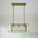 GobekUsa Mid Century Gold Translucent Glass Pendant Light - 3 Head Suspended Fixture
