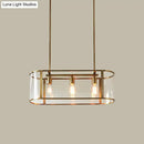 GobekUsa Mid Century Gold Translucent Glass Pendant Light - 3 Head Suspended Fixture