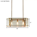 GobekUsa Mid Century Gold Translucent Glass Pendant Light - 3 Head Suspended Fixture
