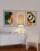 Mid century modern bauhaus geometric wall art set living room decor by Decorbites