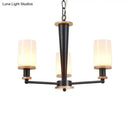 GobekUsa Mid-Century Opal Frosted Glass Chandelier - 3-Light Pendant Ceiling Light in Black