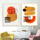 GobekUsa Mid Century Watercolor Brush Strokes Canvas Print