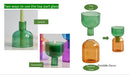 Modern colorful two part glass vase set living room decor