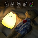 Mini popular cat white silicone night lamp bedroom eye protection by Decorbites