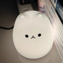 Mini popular cat white silicone night lamp bedroom eye protection by Decorbites
