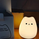 Mini popular cat white silicone night lamp bedroom eye protection by Decorbites