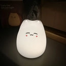 Mini popular cat white silicone night lamp bedroom eye protection by Decorbites