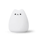 Mini popular cat white silicone night lamp bedroom eye protection by Decorbites