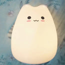 Mini popular cat white silicone night lamp bedroom eye protection by Decorbites