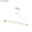 GobekUsa Minimal 2/4-Light Acrylic LED Island Light Fixture - White Waves Design in Warm/White Light