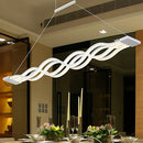 GobekUsa Minimal 2/4-Light Acrylic LED Island Light Fixture - White Waves Design in Warm/White Light