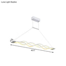 GobekUsa Minimal 2/4-Light Acrylic LED Island Light Fixture - White Waves Design in Warm/White Light
