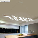 GobekUsa Minimal 2/4-Light Acrylic LED Island Light Fixture - White Waves Design in Warm/White Light