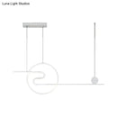 GobekUsa Minimal Acrylic Linear LED Island Light with Sun and Cloud Design - Warm/White Light - Black/White/Gold
