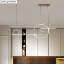GobekUsa Minimal Acrylic Linear LED Island Light with Sun and Cloud Design - Warm/White Light - Black/White/Gold