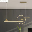 GobekUsa Minimal Acrylic Linear LED Island Light with Sun and Cloud Design - Warm/White Light - Black/White/Gold