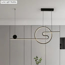 GobekUsa Minimal Acrylic Linear LED Island Light with Sun and Cloud Design - Warm/White Light - Black/White/Gold