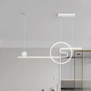 GobekUsa Minimal Acrylic Linear LED Island Light with Sun and Cloud Design - Warm/White Light - Black/White/Gold