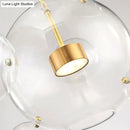 GobekUsa Minimal Brass Bubble Pendant Light with 5 Clear Glass Heads