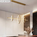 GobekUsa Minimalist Acrylic LED Pendant Lamp in Black/Gold, Warm/White Light - 35.5"/43" Width