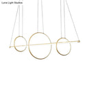 GobekUsa Minimalist Acrylic LED Pendant Lamp in Black/Gold, Warm/White Light - 35.5"/43" Width