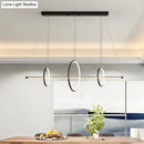 GobekUsa Minimalist Acrylic LED Pendant Lamp in Black/Gold, Warm/White Light - 35.5"/43" Width