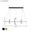 GobekUsa Minimalist Acrylic LED Pendant Lamp in Black/Gold, Warm/White Light - 35.5"/43" Width