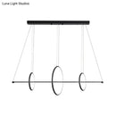 GobekUsa Minimalist Acrylic LED Pendant Lamp in Black/Gold, Warm/White Light - 35.5"/43" Width