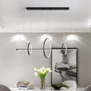 GobekUsa Minimalist Acrylic LED Pendant Lamp in Black/Gold, Warm/White Light - 35.5"/43" Width