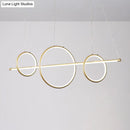 GobekUsa Minimalist Acrylic LED Pendant Lamp in Black/Gold, Warm/White Light - 35.5"/43" Width