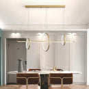 GobekUsa Minimalist Acrylic LED Pendant Lamp in Black/Gold, Warm/White Light - 35.5"/43" Width