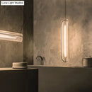 GobekUsa Minimalist Acrylic Pipe LED Hanging Lamp - Clear Island Light Fixture