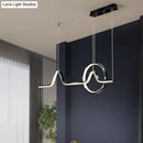 GobekUsa Minimalist Aluminum LED Dining Room Pendant Lamp – Curve Art Island Lighting