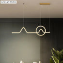 GobekUsa Minimalist Aluminum LED Dining Room Pendant Lamp – Curve Art Island Lighting