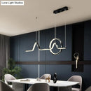 GobekUsa Minimalist Aluminum LED Dining Room Pendant Lamp – Curve Art Island Lighting