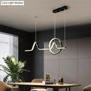 GobekUsa Minimalist Aluminum LED Dining Room Pendant Lamp – Curve Art Island Lighting