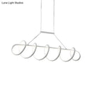 GobekUsa Minimalist Black/White LED Ceiling Light for Dining Room: Twisted Metallic Island Lighting