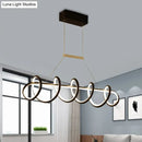 GobekUsa Minimalist Black/White LED Ceiling Light for Dining Room: Twisted Metallic Island Lighting
