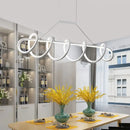 GobekUsa Minimalist Black/White LED Ceiling Light for Dining Room: Twisted Metallic Island Lighting