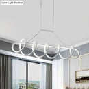 GobekUsa Minimalist Black/White LED Ceiling Light for Dining Room: Twisted Metallic Island Lighting