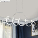 GobekUsa Minimalist Black/White LED Ceiling Light for Dining Room: Twisted Metallic Island Lighting