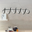 GobekUsa Minimalist Black/White LED Ceiling Light for Dining Room: Twisted Metallic Island Lighting