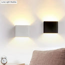 GobekUsa Minimalist Cube Shade Sconce Light - Aluminum LED Wall Mounted Light with Warm/White Lighting for Living Room - Black/White