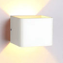 GobekUsa Minimalist Cube Shade Sconce Light - Aluminum LED Wall Mounted Light with Warm/White Lighting for Living Room - Black/White