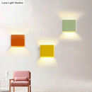 GobekUsa Minimalist Cube Shade Sconce Light - Aluminum LED Wall Mounted Light with Warm/White Lighting for Living Room - Black/White
