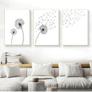 GobekUsa "Minimalist Dandelion Canvas Wall Art Set"